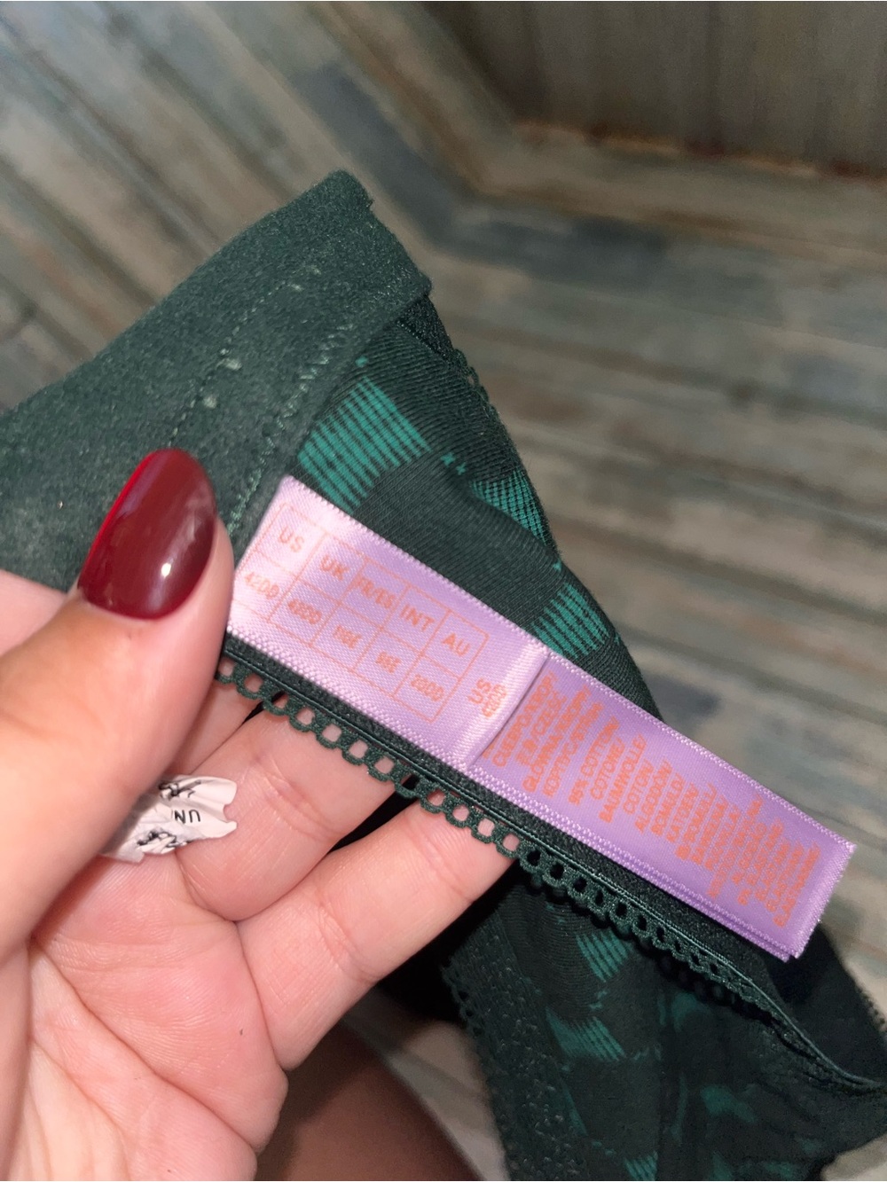 NWT Savage X Fenty Cotton Essentials Lace Trim Unlined Bra Green 42DD - Picture 6 of 6
